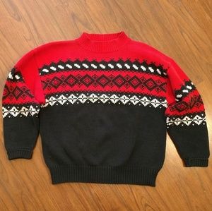 Gap knit sweater Large red white black